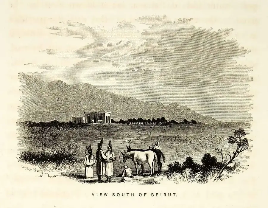 View south of Beirut, engraving