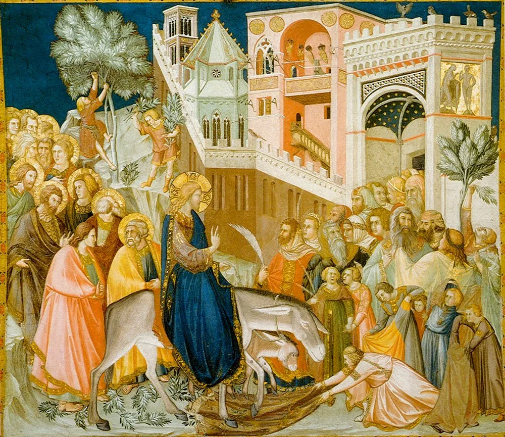 Pietro Lorenzetti, Entry into Jerusalem, fresco at Assisi