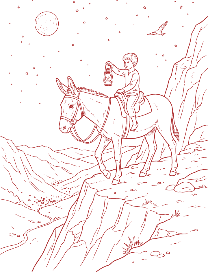 Red line drawing: The Night Navigator