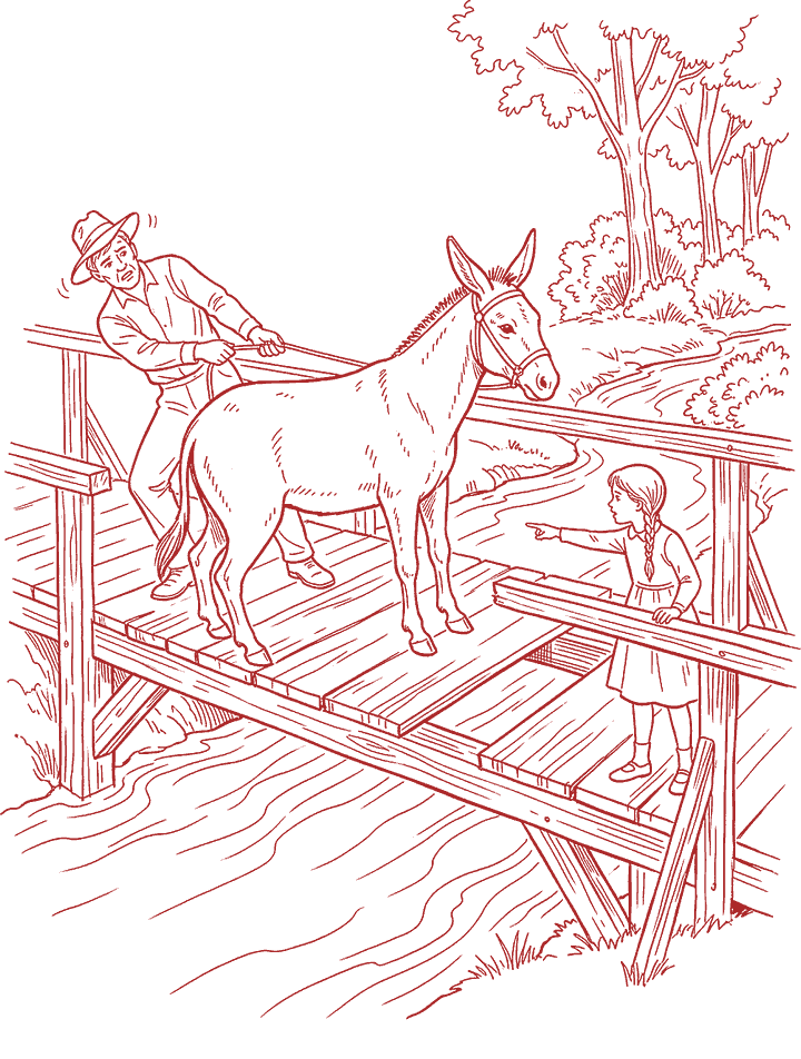 Red line drawing: The Missing Plank
