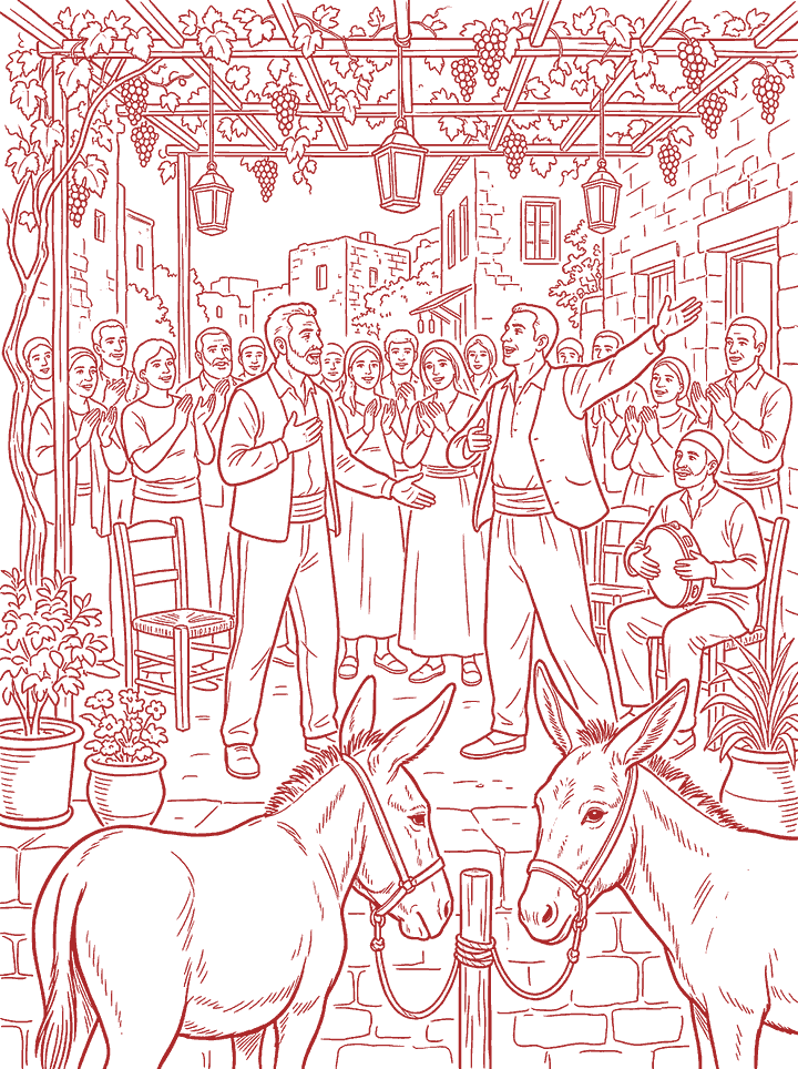 Red line drawing: The Only Ones Really Listening